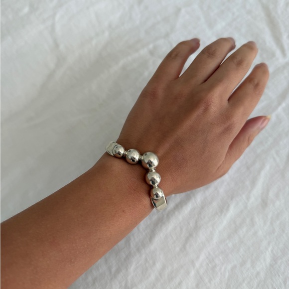 Taxco Mexico Sterling Silver Ball Cuff Bracelet - Size 6.5” - Picture 4 of 5